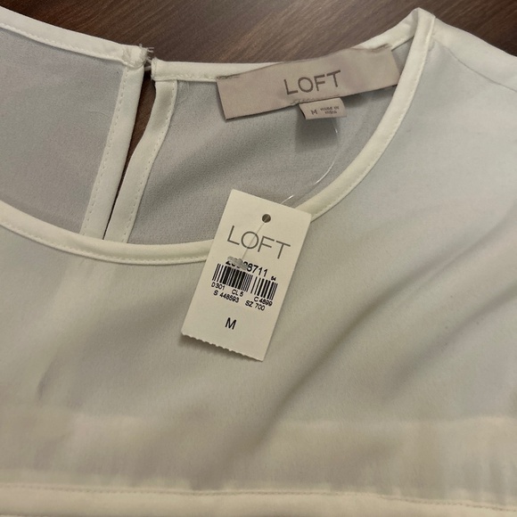 LOFT Puffed Long Sleeve Blouse size Medium - Picture 3 of 7